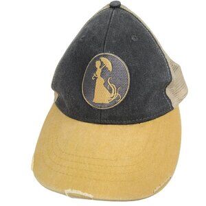 Adams VTG Yellow Black 1920s Woman Umbrella Embroidered Snapback Trucker Cap